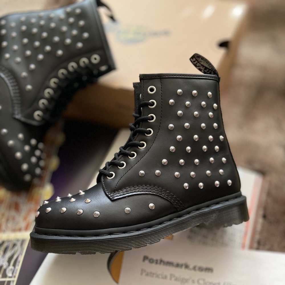 Black Studded Combat Dr. Martens